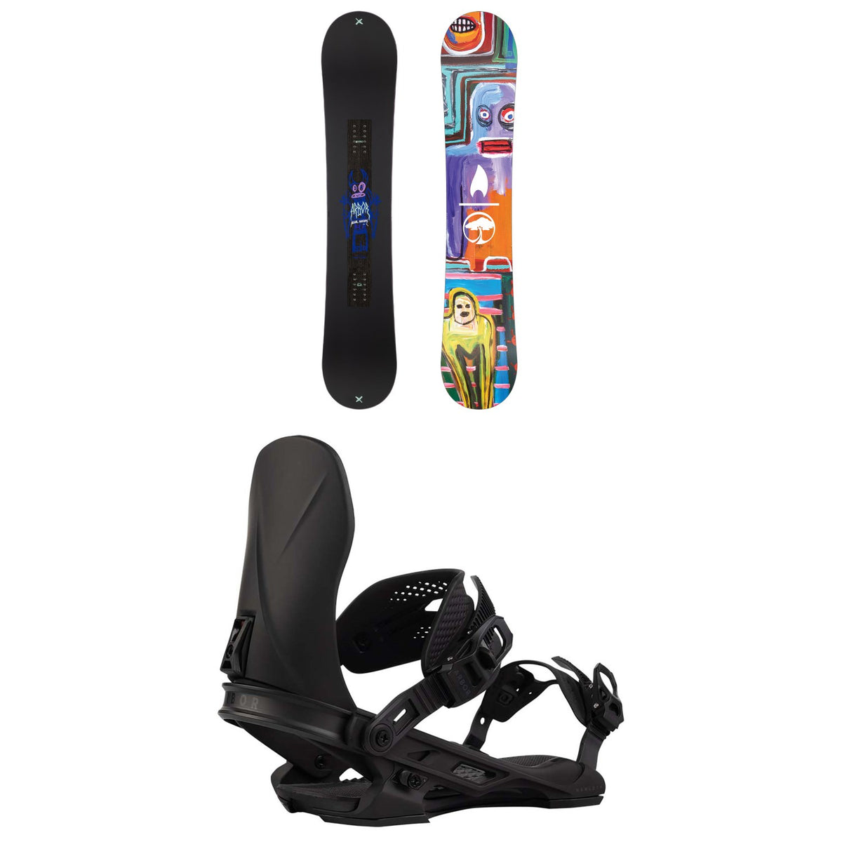 Arbor Metal Machine Snowboard + Hemlock Snowboard Bindings 2026