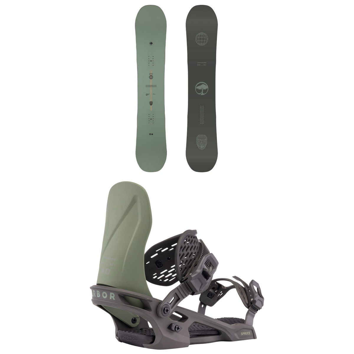 Arbor Formula Decon Snowboard + Spruce Snowboard Bindings 2026
