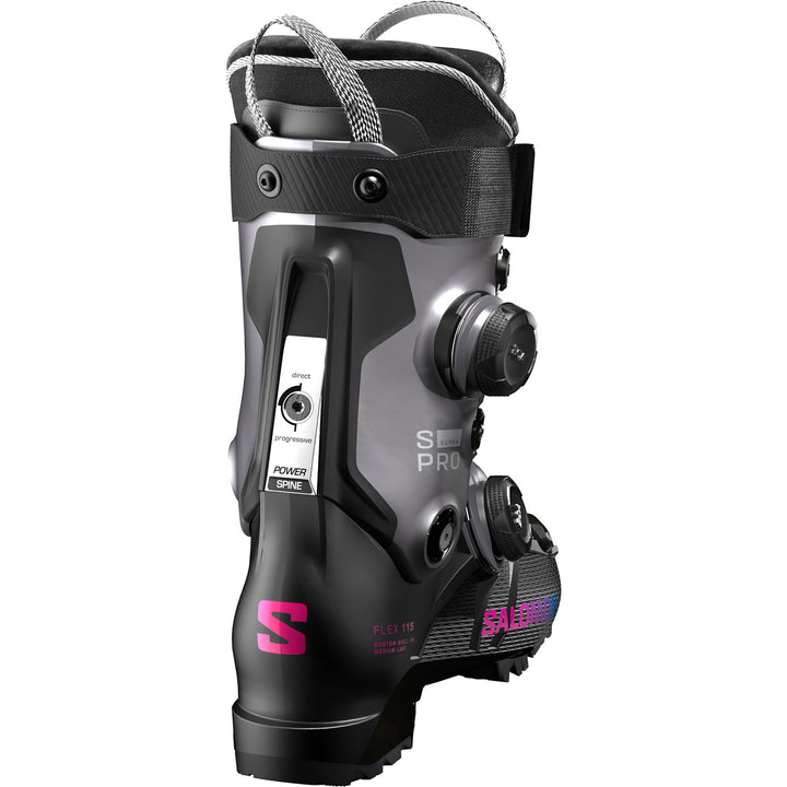 Salomon S/Pro Supra Dual BOA 115 W Ski Boots - Women's 2026 Black/Beluga Metallic/Beetroot Purple