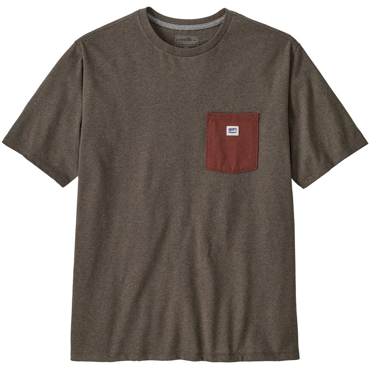 Patagonia Shop Sticker Pocket Responsibili T-Shirt - Men's Marlow Brown