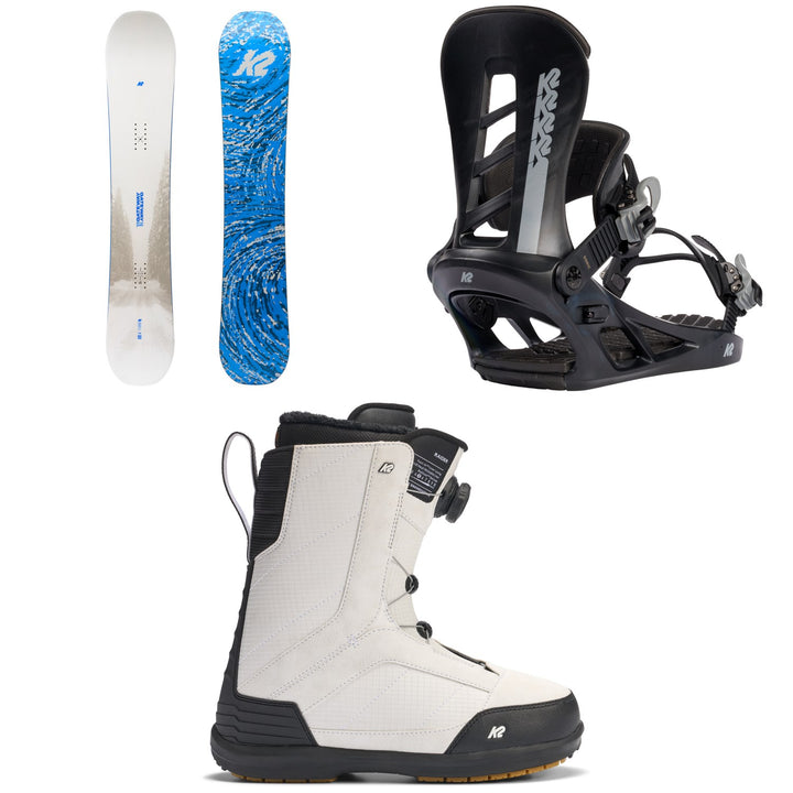K2 Gateway Pop Snowboard + Sonic Snowboard Bindings + Raider Snowboard Boots 2026