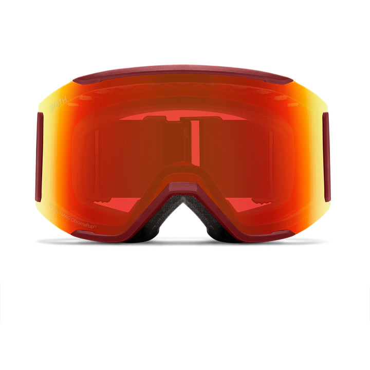Smith Squad MAG Low Bridge Fit Goggles Ironwood/ChromaPop Everyday Red Mirror+Chromapop Storm Yellow Flash