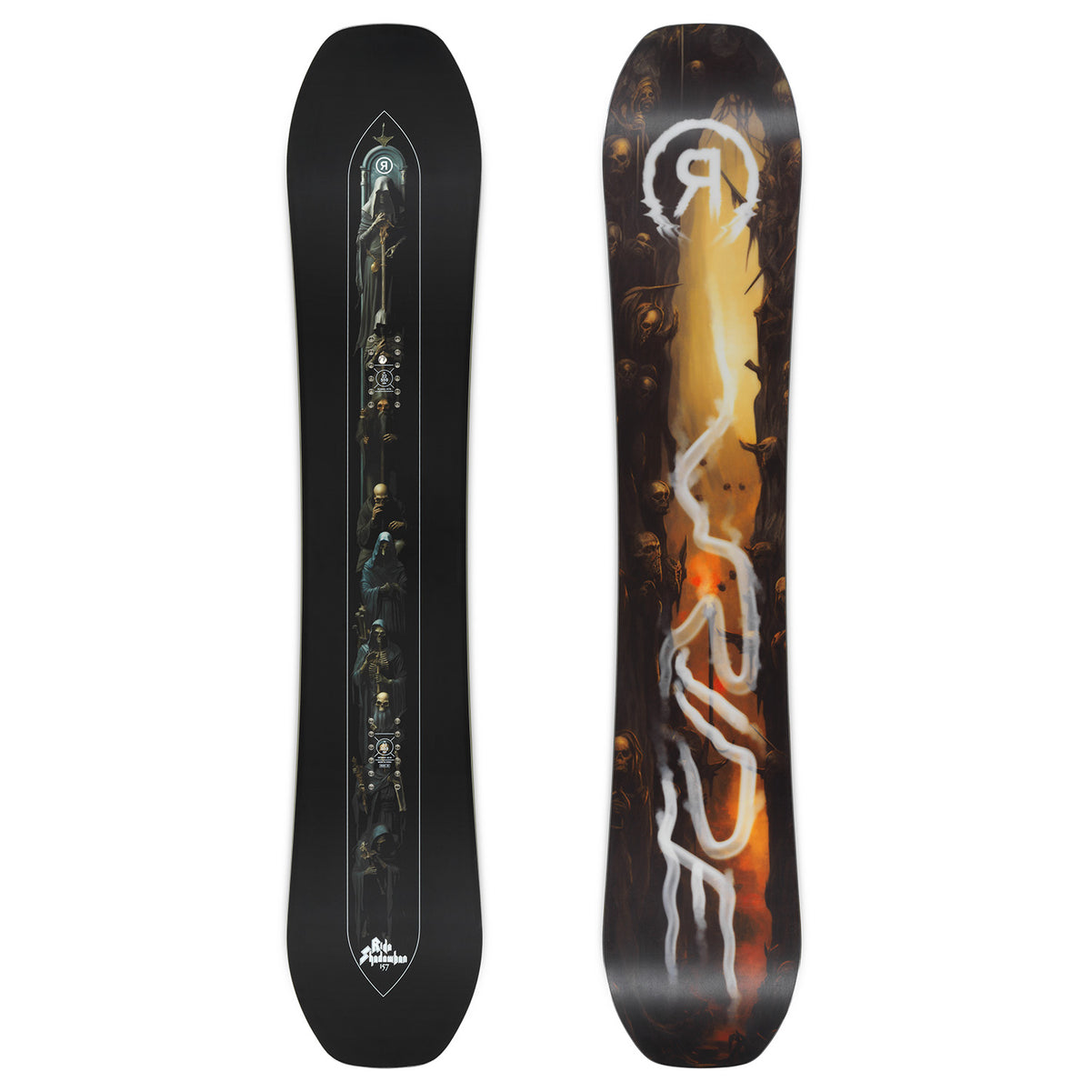 ride control wide snowboard Agenda Carbon Slim Walls reduce weight increase damping increase energy transfer and enhance response stability and durability Ride Shadowban Snowboard 2026