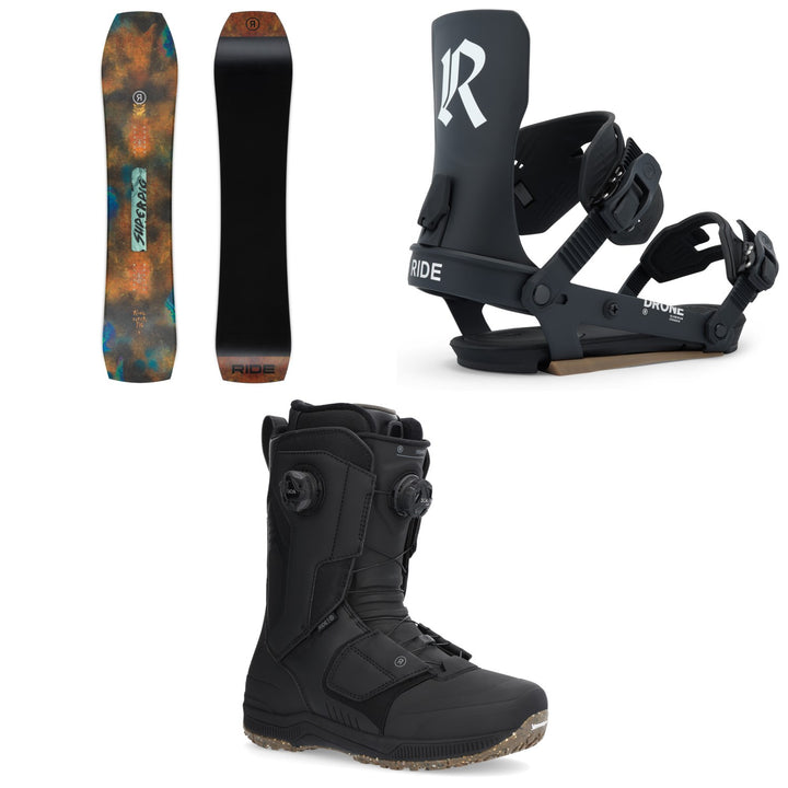 Ride Superpig Snowboard + Drone Snowboard Bindings + Insano Snowboard Boots 2026