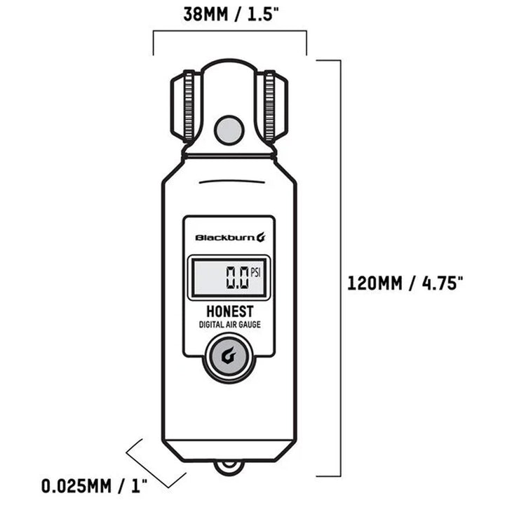Blackburn Honest Digital Air Pressure Guage Black