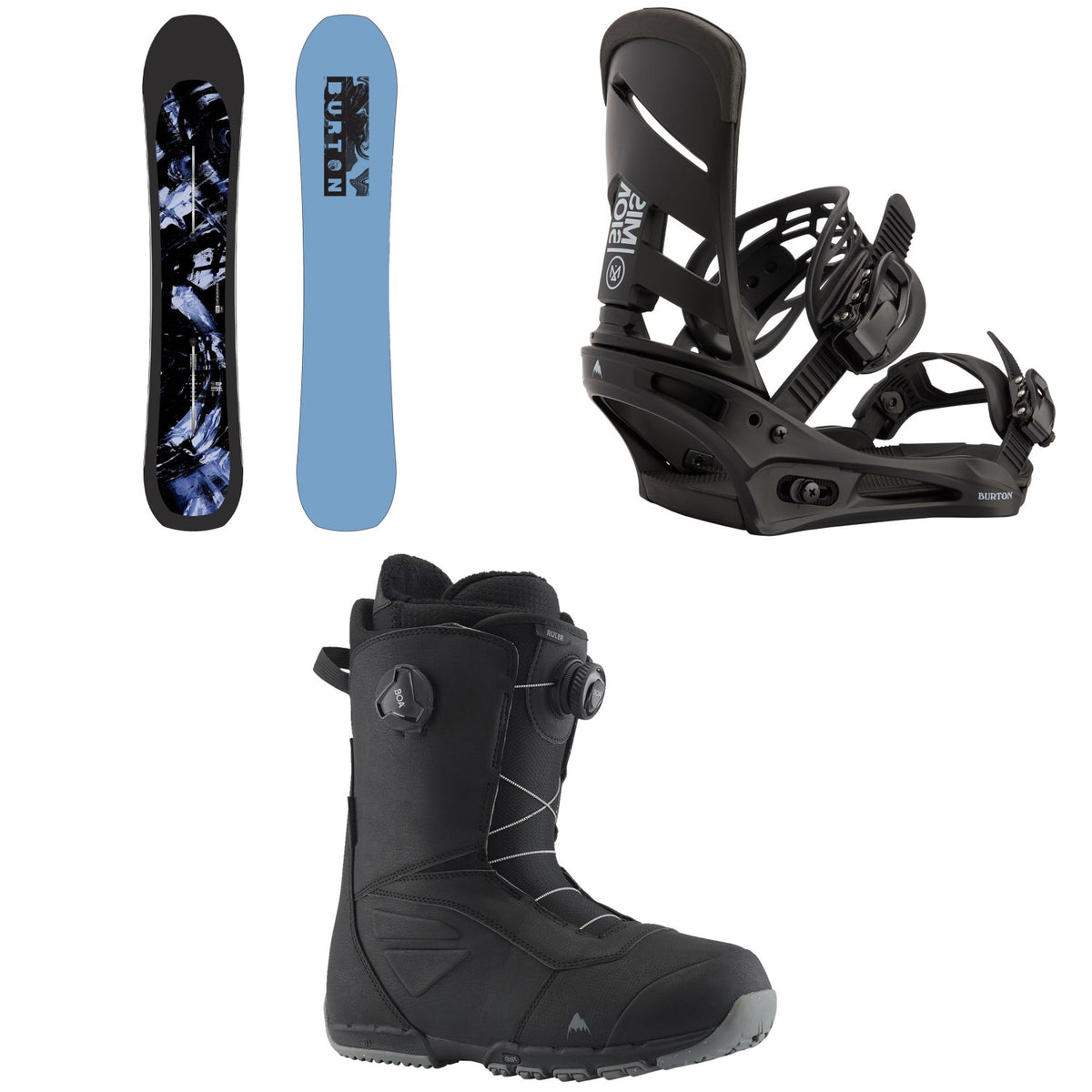 Burton Cartographer Snowboard + Mission Snowboard Bindings + Ruler Boa Snowboard Boots 2026
