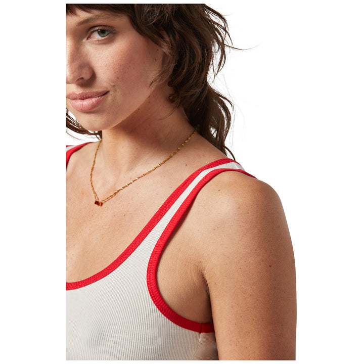 Brixton Ringer Organic A Tank Top - Women's Off White/Crimson