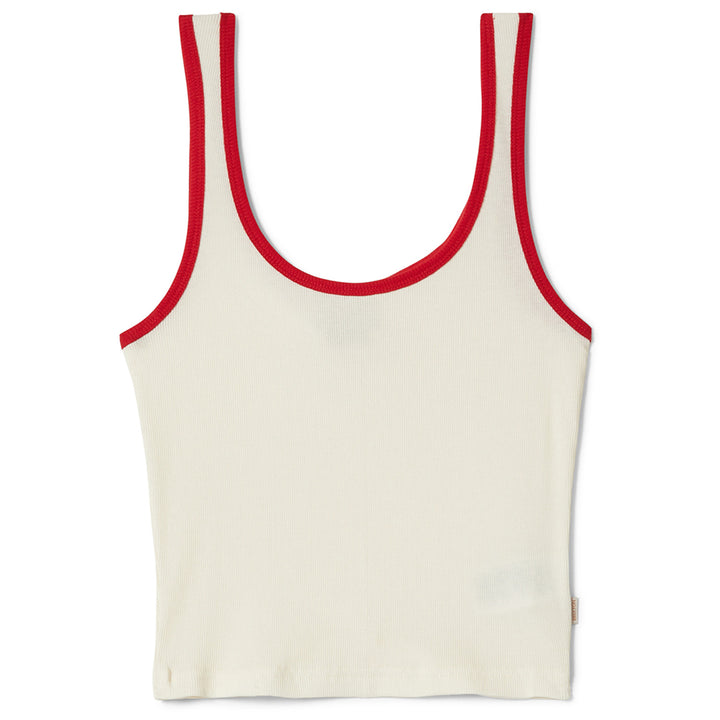 Brixton Ringer Organic A Tank Top - Women's Off White/Crimson