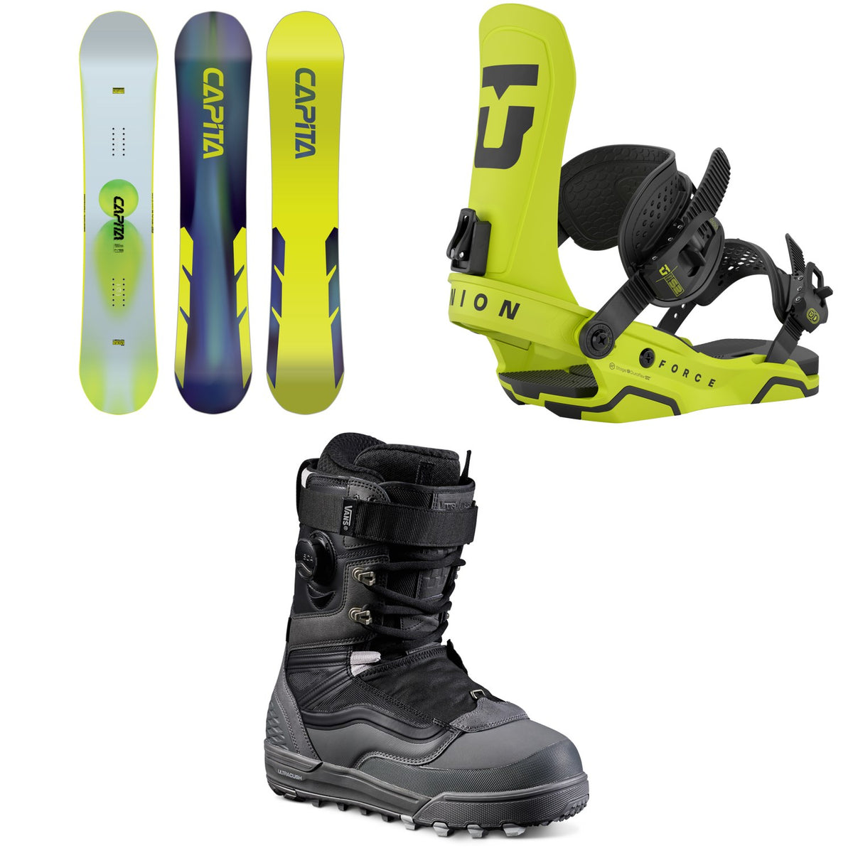 CAPiTA Mercury Snowboard + Union Force Snowboard Bindings + Vans Infuse Snowboard Boots 2026