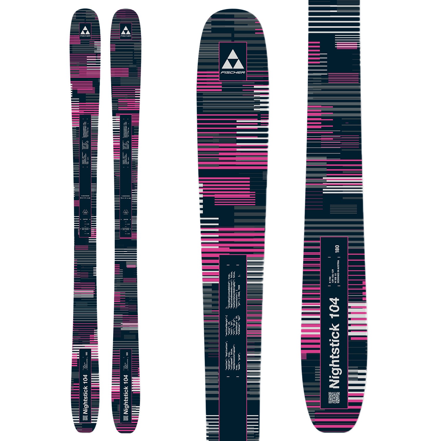 Fischer Nightstick 104 Skis + Salomon Strive 14 MN Ski Bindings 2026 – evo