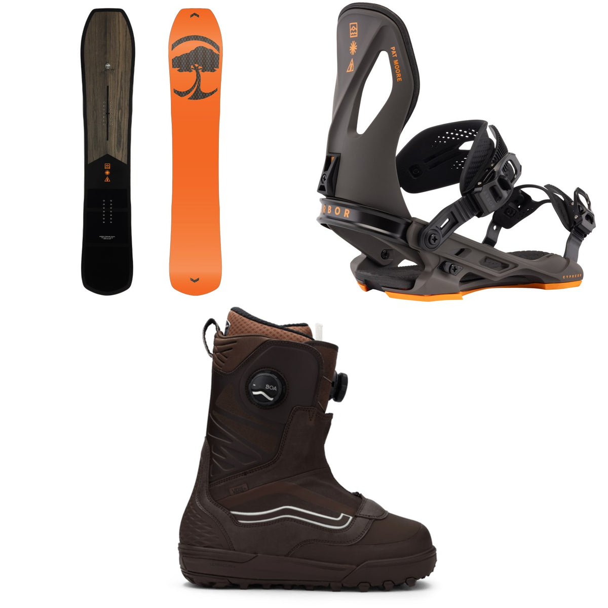 Arbor Carbon Coda Snowboard + Cypress Snowboard Bindings + Vans Verse Snowboard Boots 2026