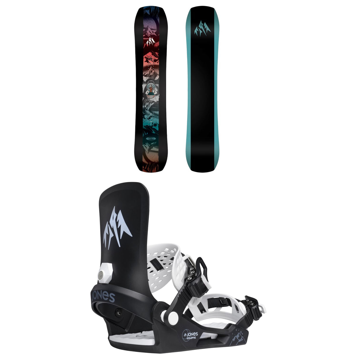 Jones Mountain Twin Snowboard + Eclipse Snowboard Bindings - Kids' 2026