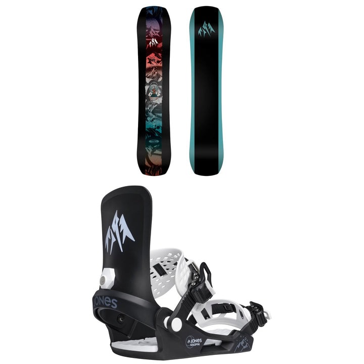 Jones Mountain Twin Snowboard + Eclipse Snowboard Bindings - Kids' 2026