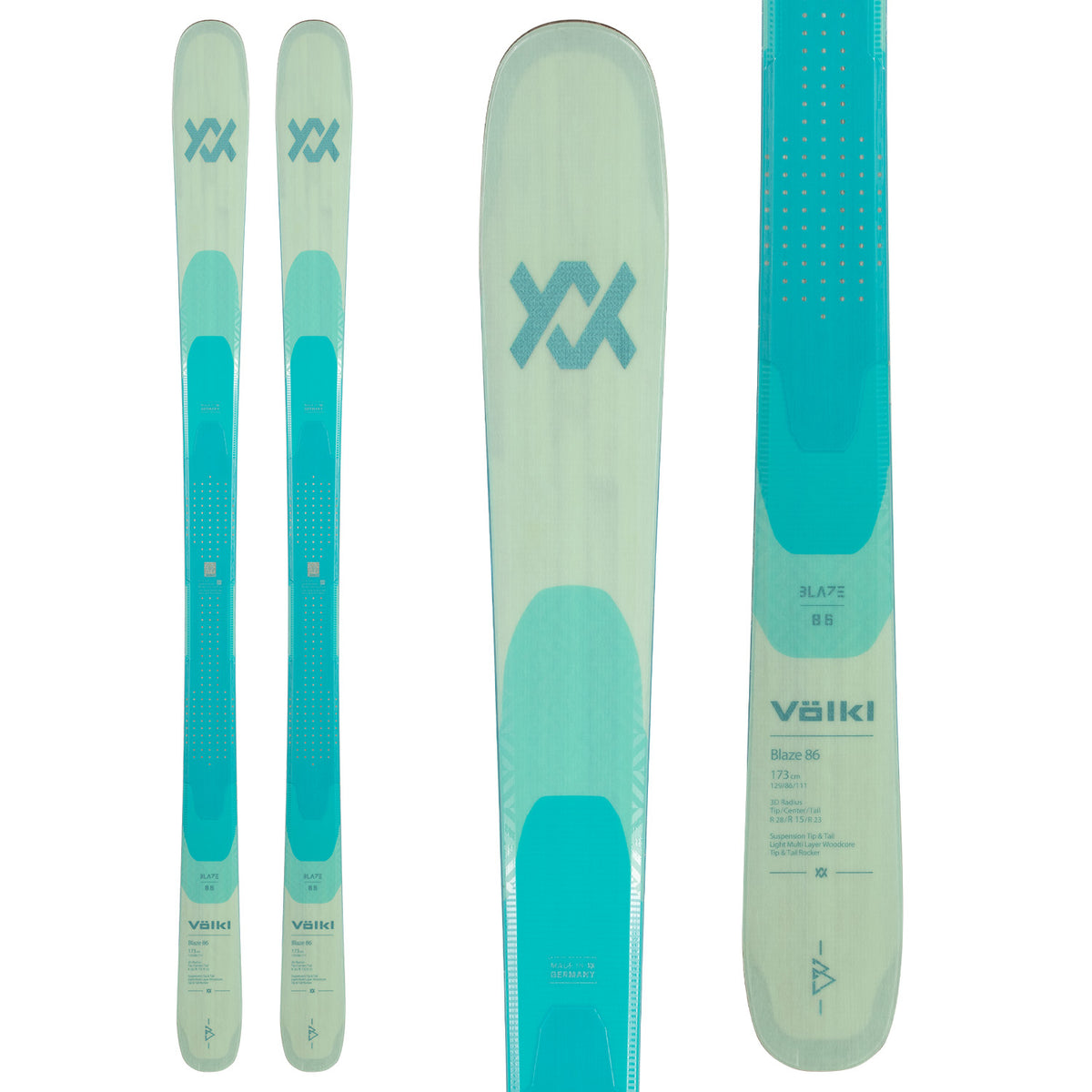 Völkl Blaze 86 Skis + vMotion 11 TCX Bindings 2025 Mint