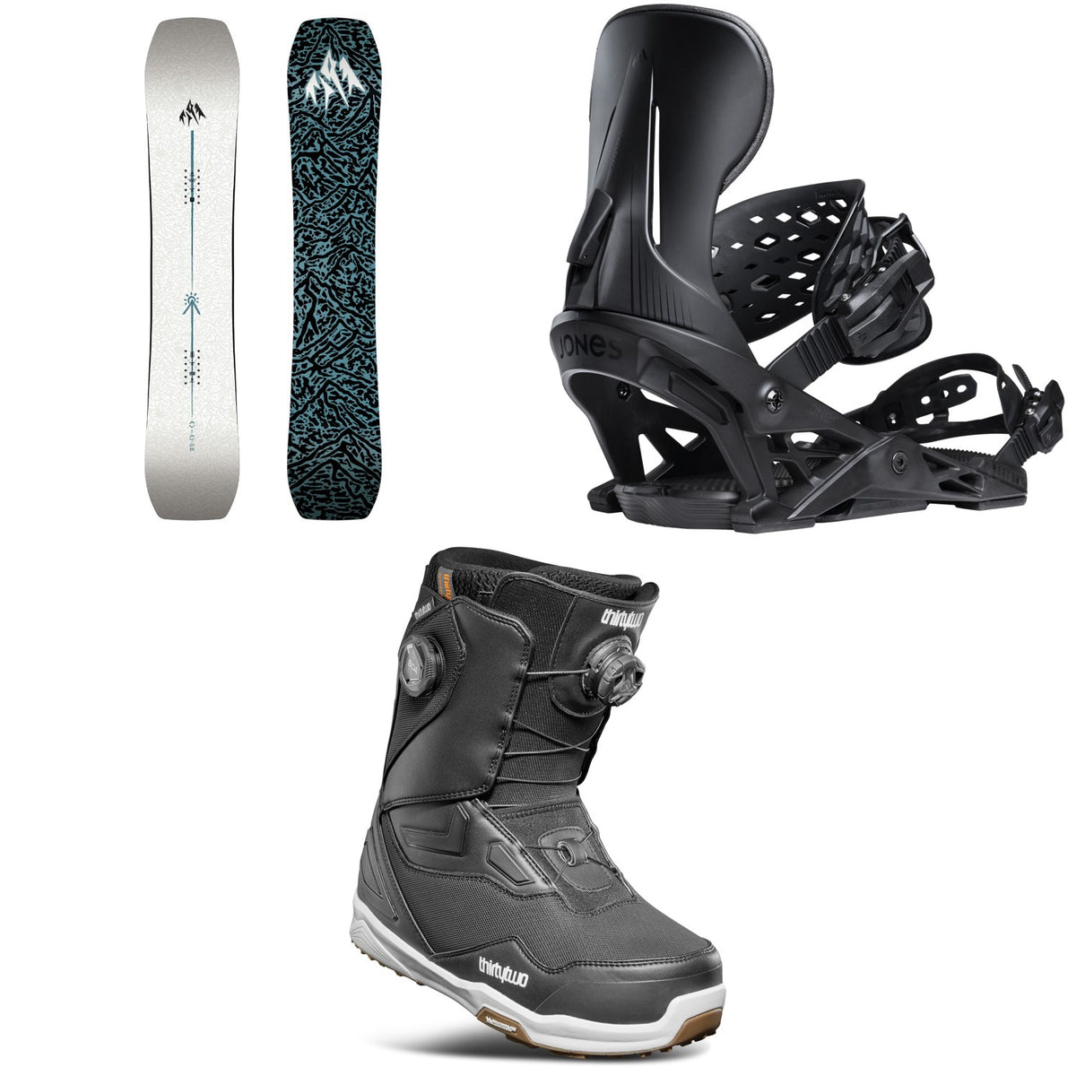 Jones Aviator 2.0 Snowboard + Mercury Snowboard Bindings + thirtytwo TM-2 Double Boa Snowboard Boots 2026