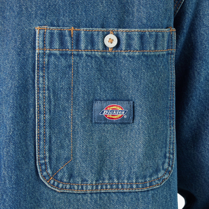 Dickies Mechanic Denim Long-Sleeve Shirt - Men's Khaki Tinited Blue