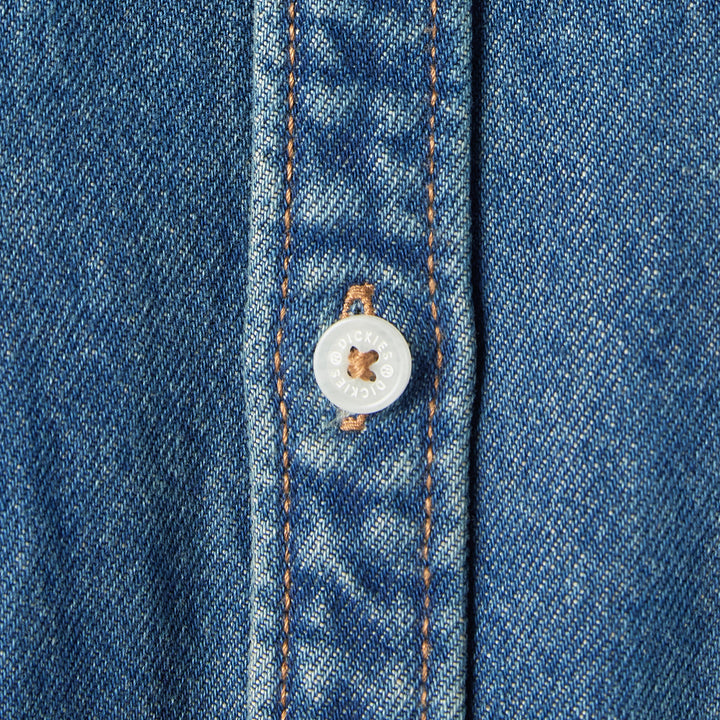 Dickies Mechanic Denim Long-Sleeve Shirt - Men's Khaki Tinited Blue
