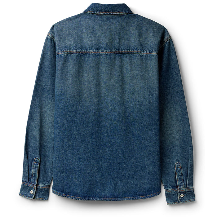 Dickies Mechanic Denim Long-Sleeve Shirt - Men's Khaki Tinited Blue