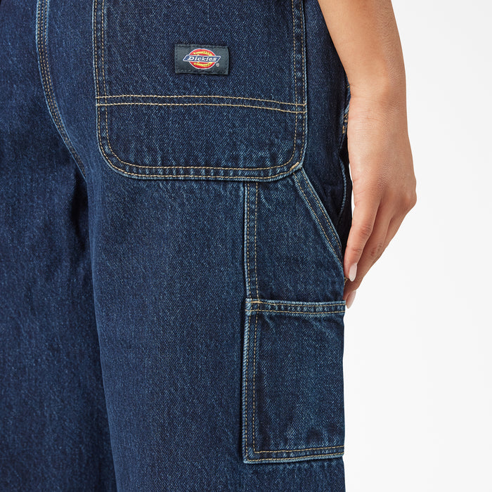 Dickies Mechanic Loose Fit Bib Overalls - Women's Dark Indigo