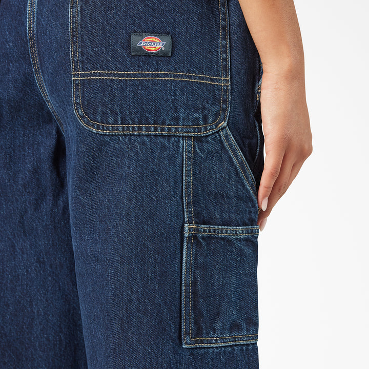 Dickies Mechanic Loose Fit Bib Overalls - Women's Dark Indigo