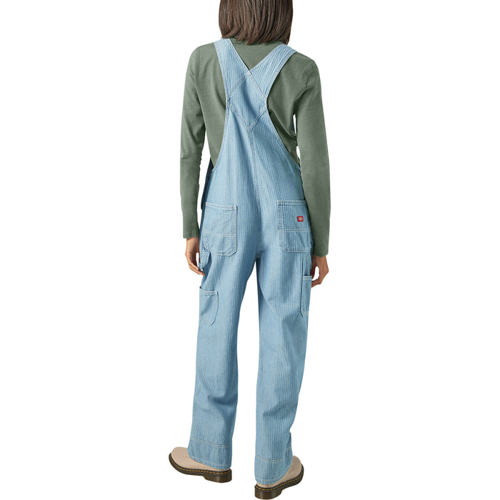 Dickies Relaxed Bib Overalls-Short - Women's Fisher Stripe