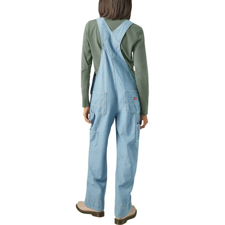 Dickies Relaxed Bib Overalls-Short - Women's Fisher Stripe