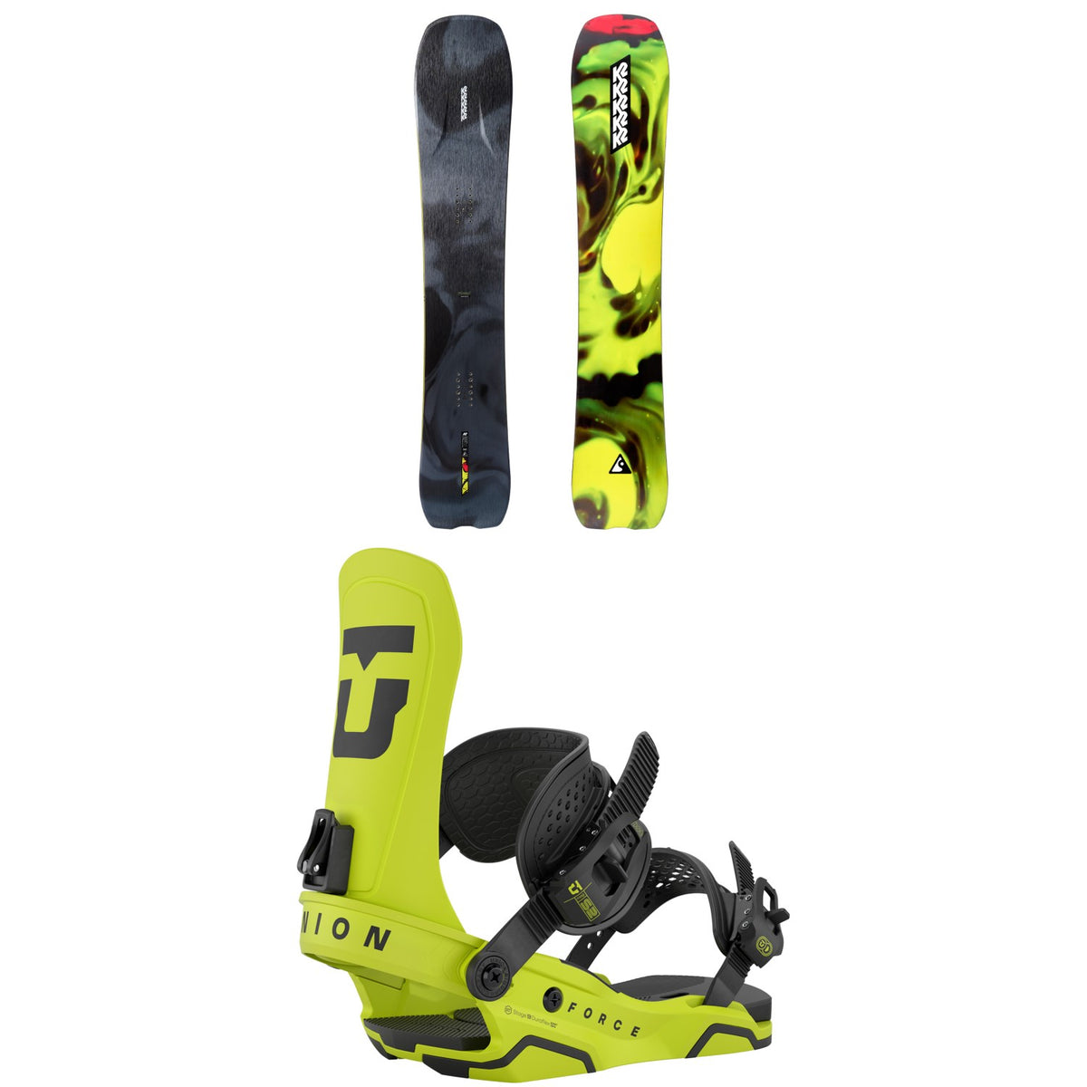 K2 Alchemist Snowboard + Union Force Snowboard Bindings 2026