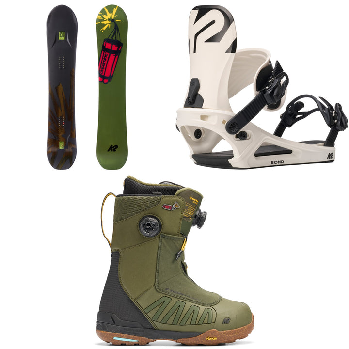K2 Antidote Snowboard + Bond Snowboard Bindings + Orton Snowboard Boots 2026
