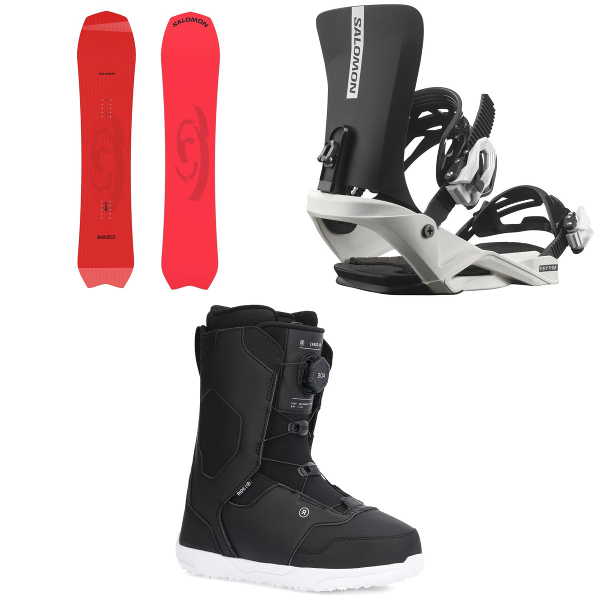 Salomon Dancehaul Grom Snowboard + Rhythm Jr Snowboard Bindings + Ride Lasso Jr Snowboard Boots - Kids' 2026