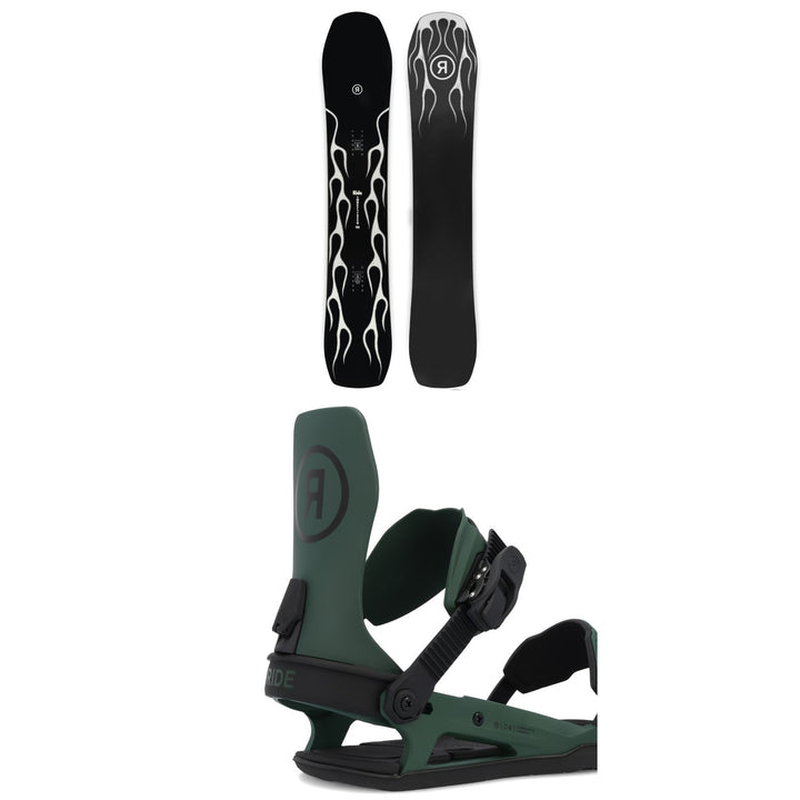Ride Smokescreen Snowboard + C-6 Snowboard Bindings 2025