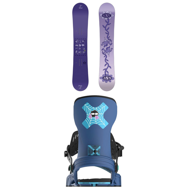 GNU Asym Velvet C2 Snowboard + Bent Metal Stylist Snowboard Bindings - Women's 2025