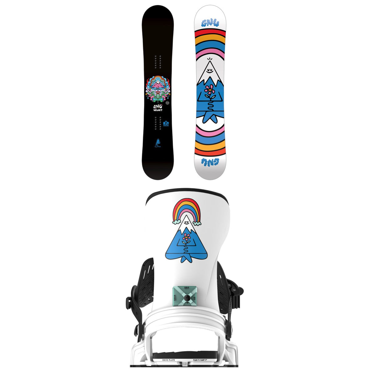 GNU Velvet C2 Snowboard + Bent Metal Stylist Snowboard Bindings - Women's 2026