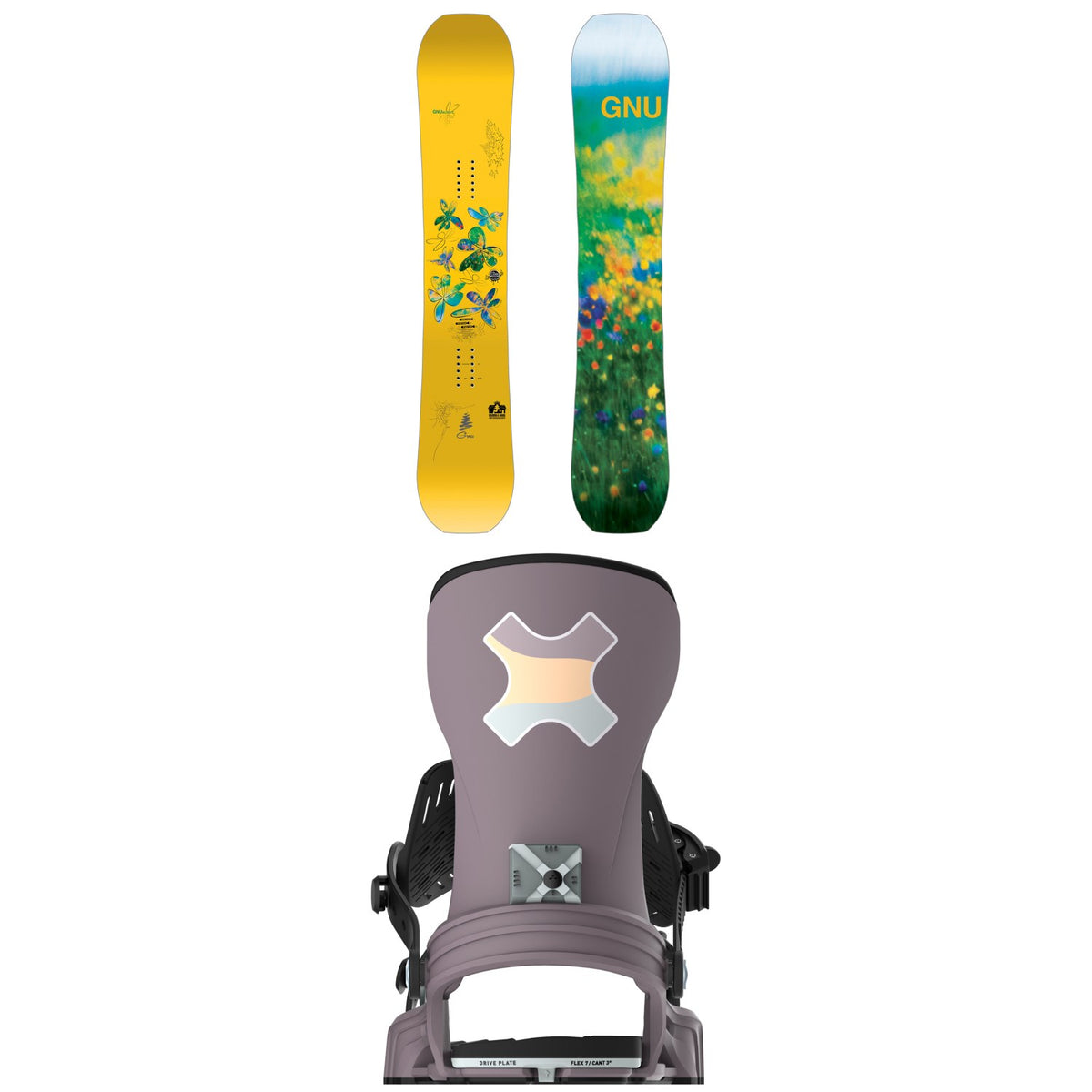 GNU Gloss-C C3 Snowboard + Bent Metal Stylist Snowboard Bindings - Women's 2026