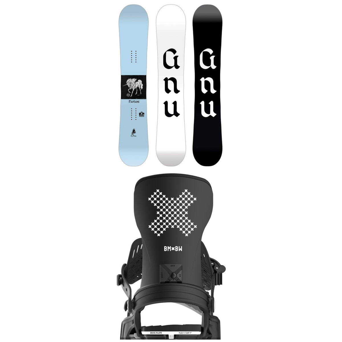 GNU Fiction BTX Snowboard + Bent Metal Stylist Snowboard Bindings - Women's 2026