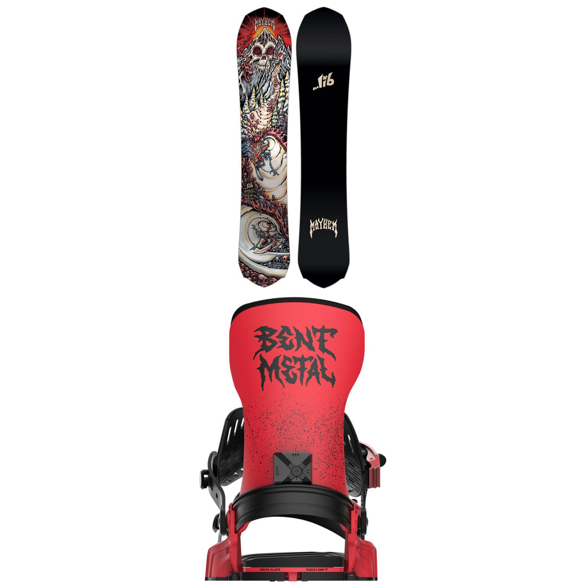 Lib Tech Mayhem Rocket C3 Snowboard + Bent Metal Transfer Snowboard Bindings 2026