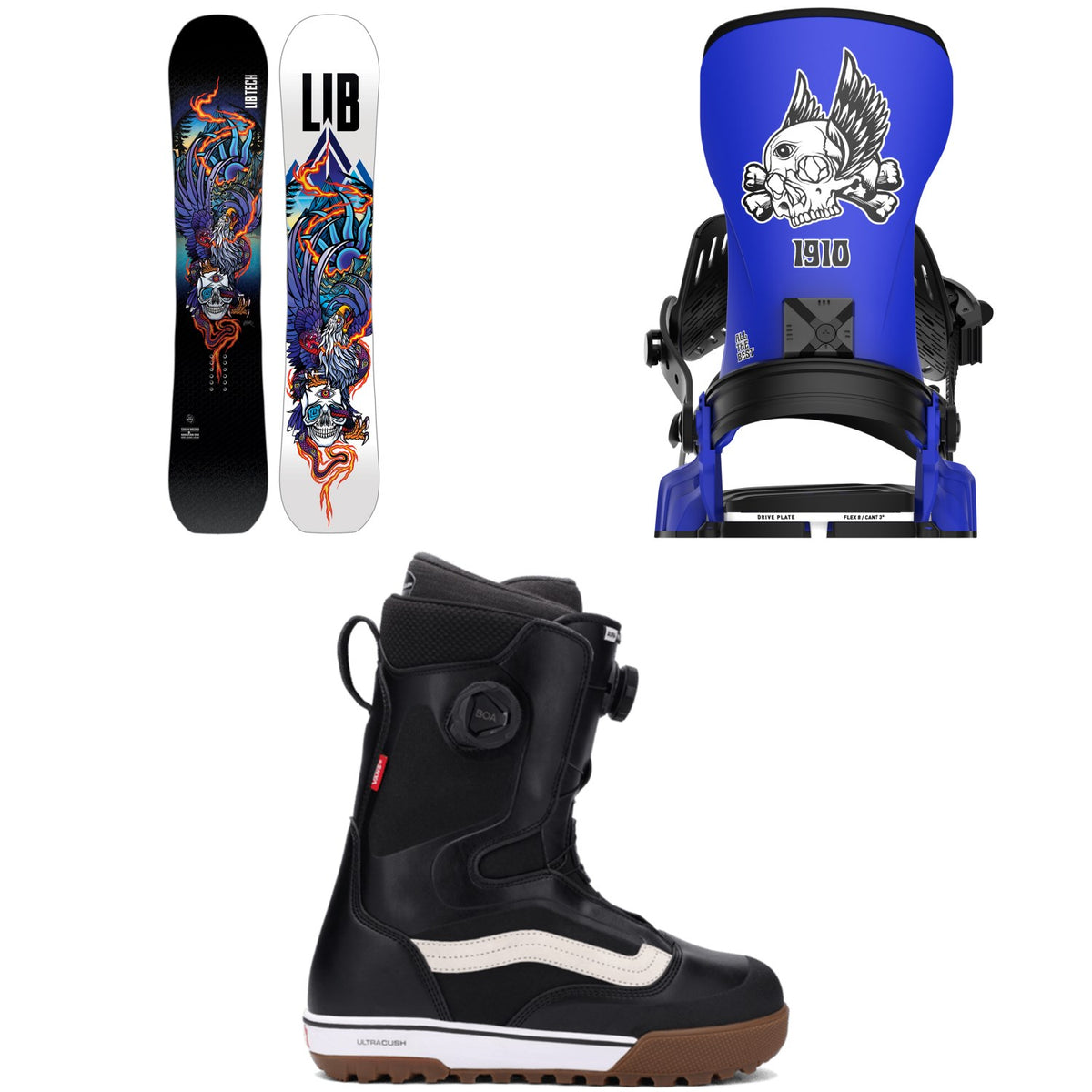 Lib Tech Terrain Wrecker C2X Snowboard + Bent Metal Transfer Snowboard Bindings + Vans Aura Pro Snowboard Boots 2026