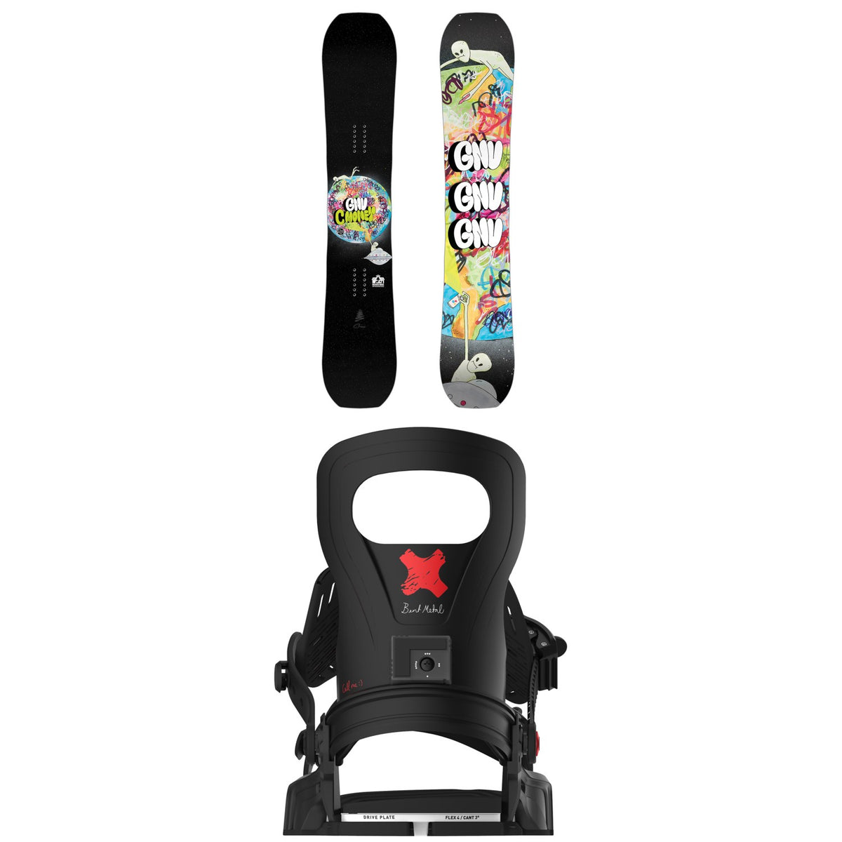 GNU C-Money C3 Snowboard + Bent Metal Logic Snowboard Bindings 2026