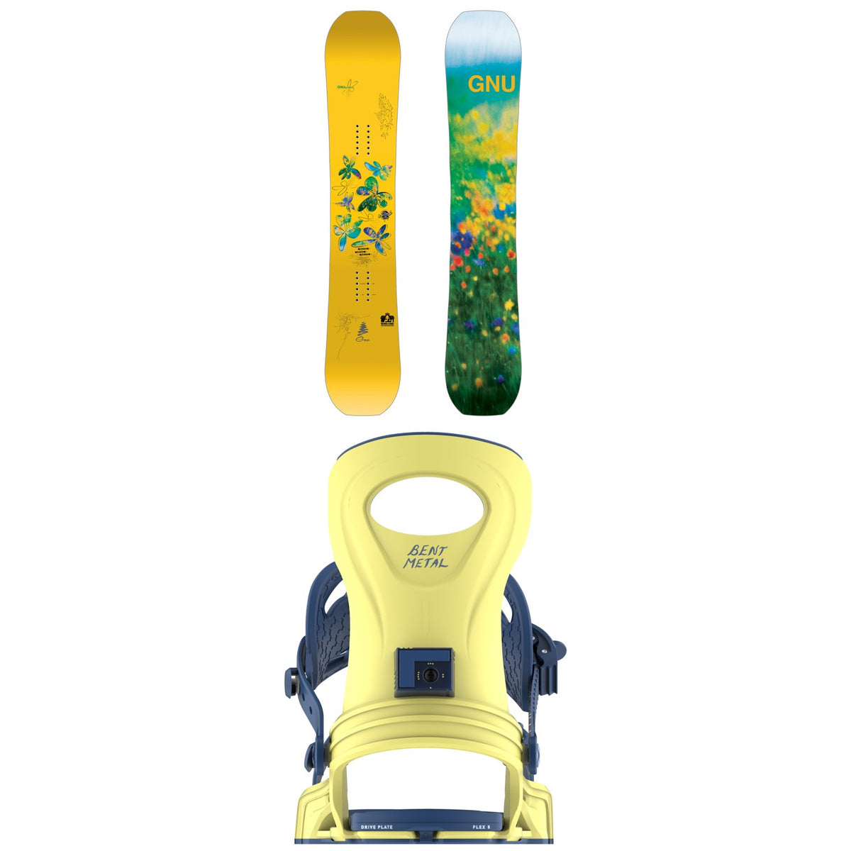 GNU Gloss-C C3 Snowboard + Bent Metal Metta Snowboard Bindings - Women's 2026