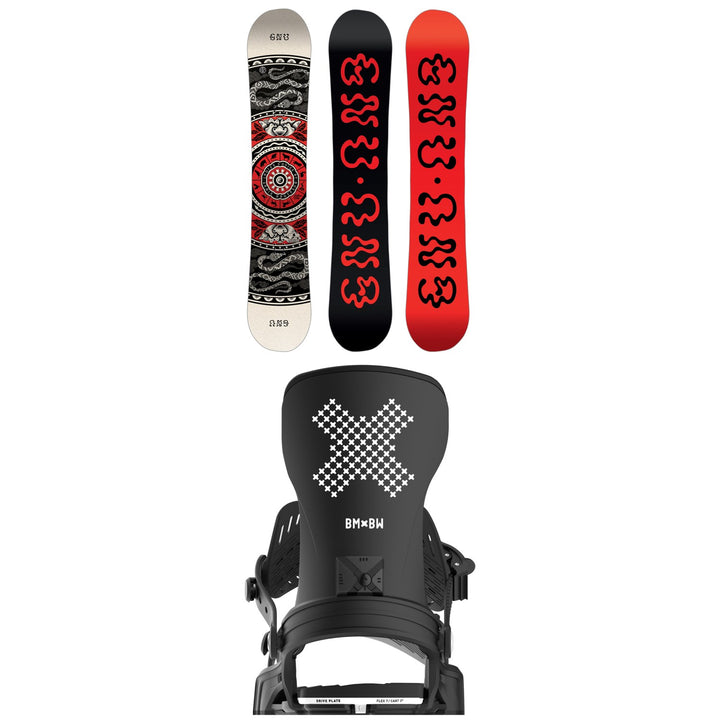 GNU Ladies Choice Asym C2X Snowboard + Bent Metal Stylist Snowboard Bindings - Women's 2026