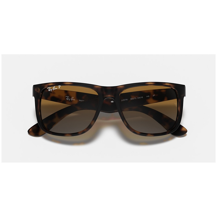 Ray Ban Justin Sunglasses Rubber Havana/Grey Gradient Brown Polarized