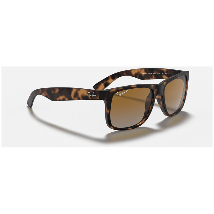 Ray Ban Justin Sunglasses Rubber Havana/Grey Gradient Brown Polarized