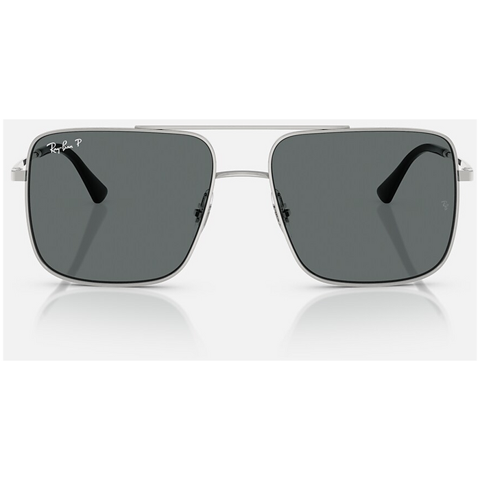 Ray Ban Ari Bio-Based Sunglasses Silver/Dark Grey Polarized