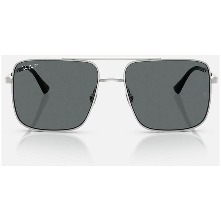 Ray Ban Ari Bio-Based Sunglasses Silver/Dark Grey Polarized