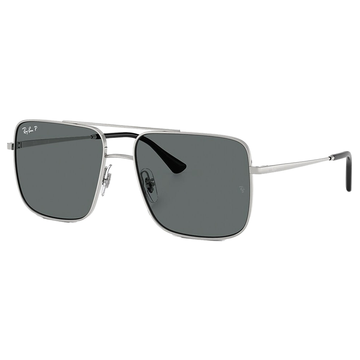 Ray Ban Ari Bio-Based Sunglasses Silver/Dark Grey Polarized
