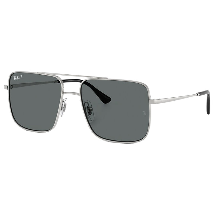 Ray Ban Ari Bio-Based Sunglasses Silver/Dark Grey Polarized