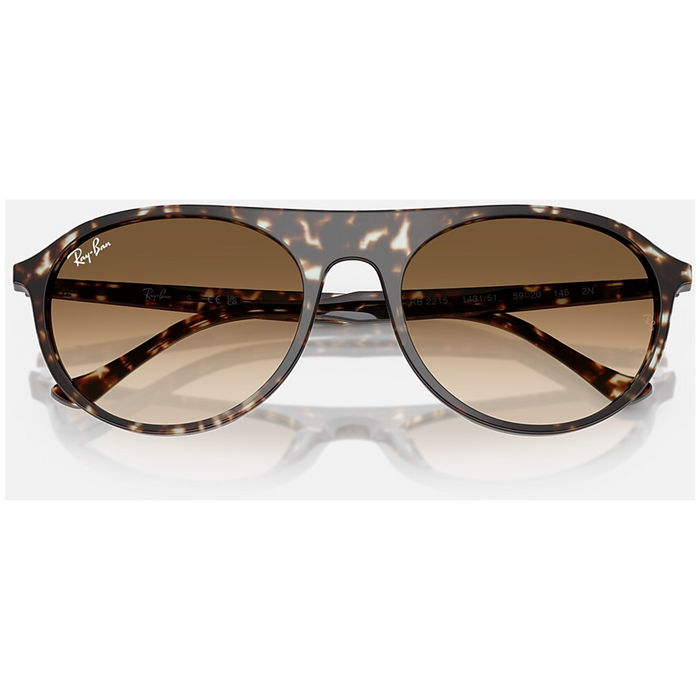 Ray Ban RB2215 59 Sunglasses Havana Yellow Turtle/Clear Gradient Brown