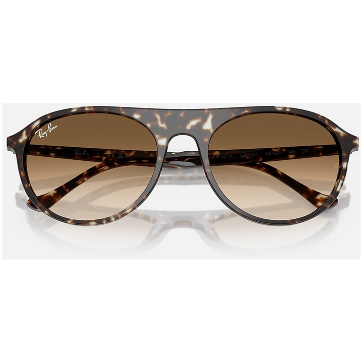Ray Ban RB2215 59 Sunglasses Havana Yellow Turtle/Clear Gradient Brown