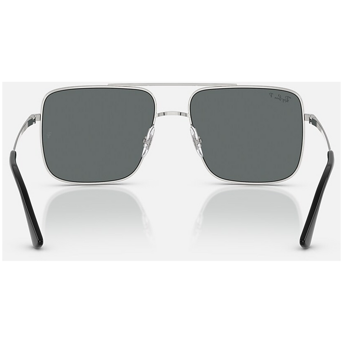Ray Ban Ari Bio-Based Sunglasses Silver/Dark Grey Polarized