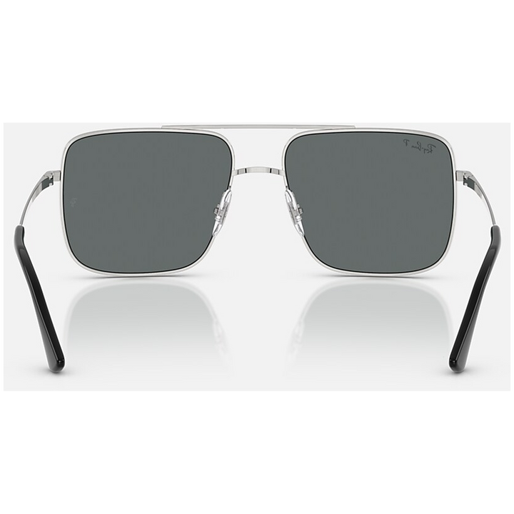 Ray Ban Ari Bio-Based Sunglasses Silver/Dark Grey Polarized