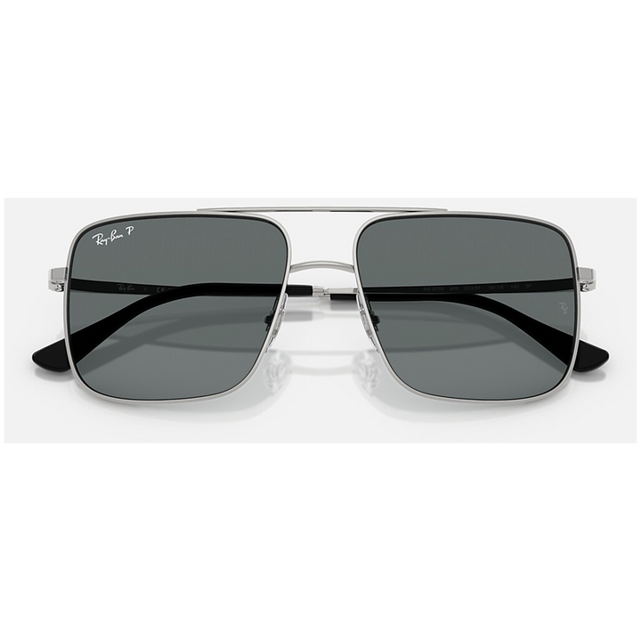 Ray Ban Ari Bio-Based Sunglasses Silver/Dark Grey Polarized